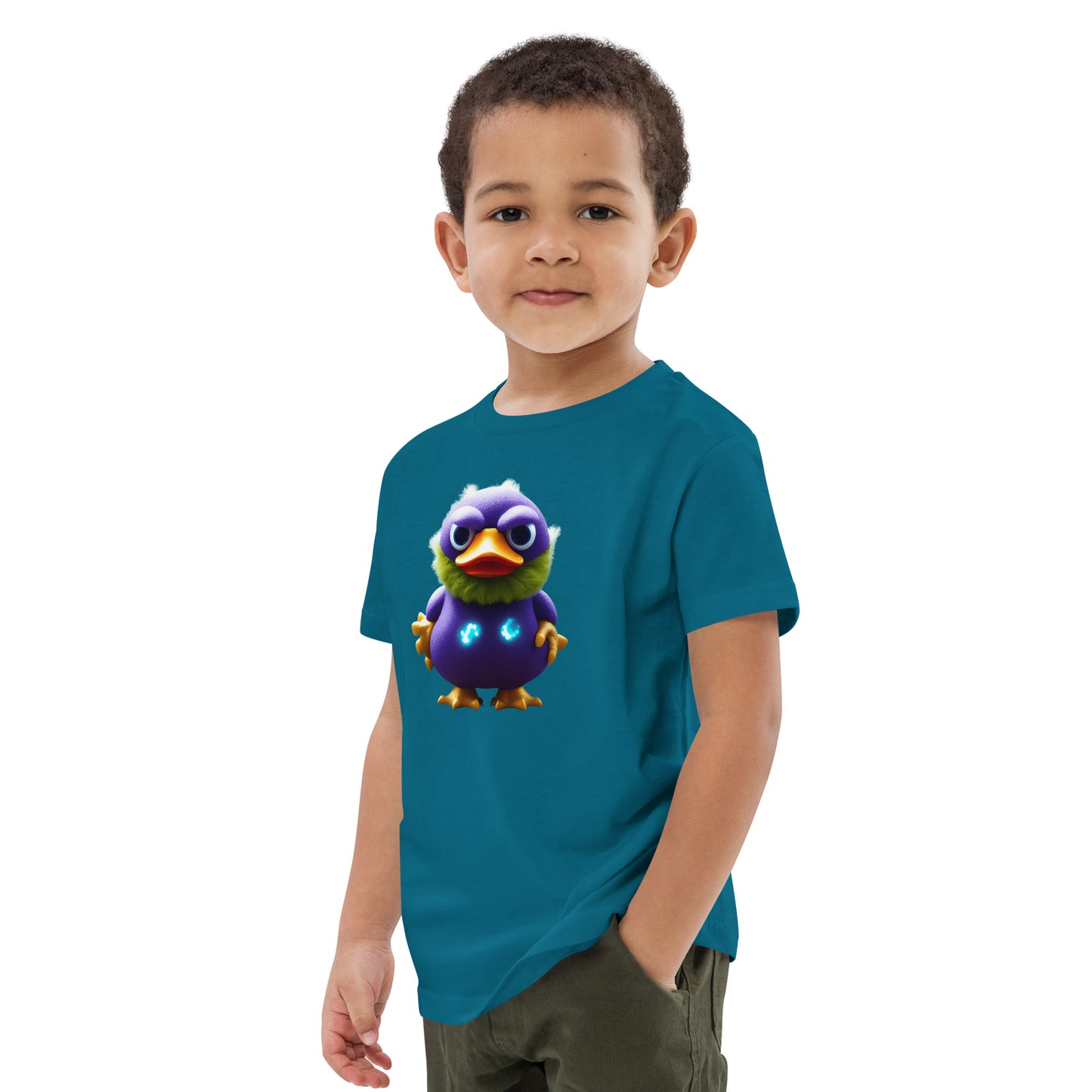 Organic cotton kids t-shirt feat GalactLINGS Zapbeard