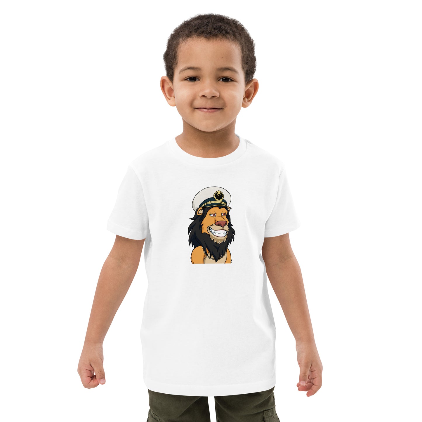 Organic cotton kids t-shirt feat Lazy Lion #8067