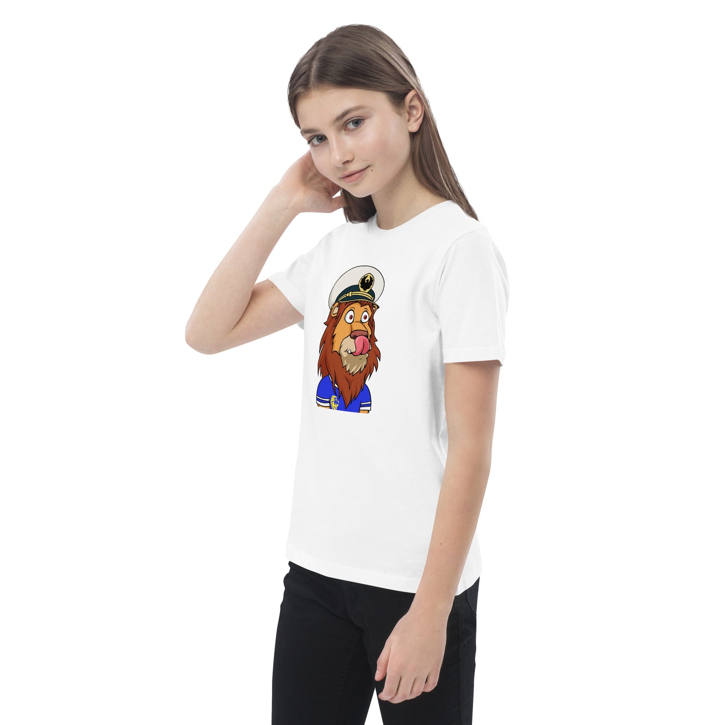 Organic cotton kids t-shirt feat Lazy Lion #3317