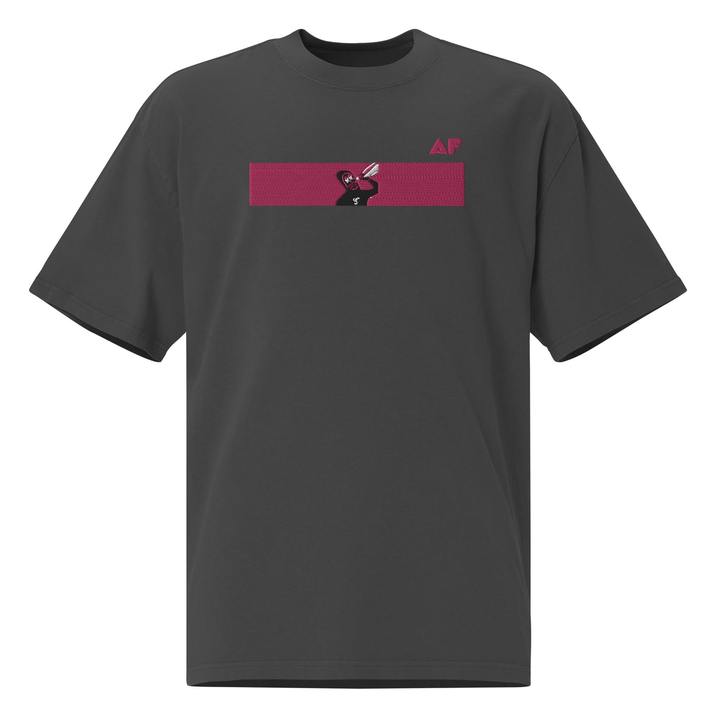 Oversized faded t-shirt feat. rektguy #889 (extra large embroidery)