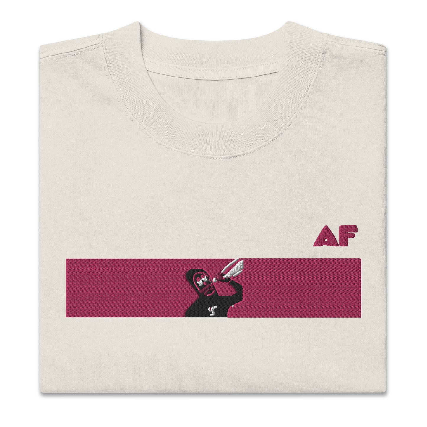 Oversized faded t-shirt feat. rektguy #889 (extra large embroidery)