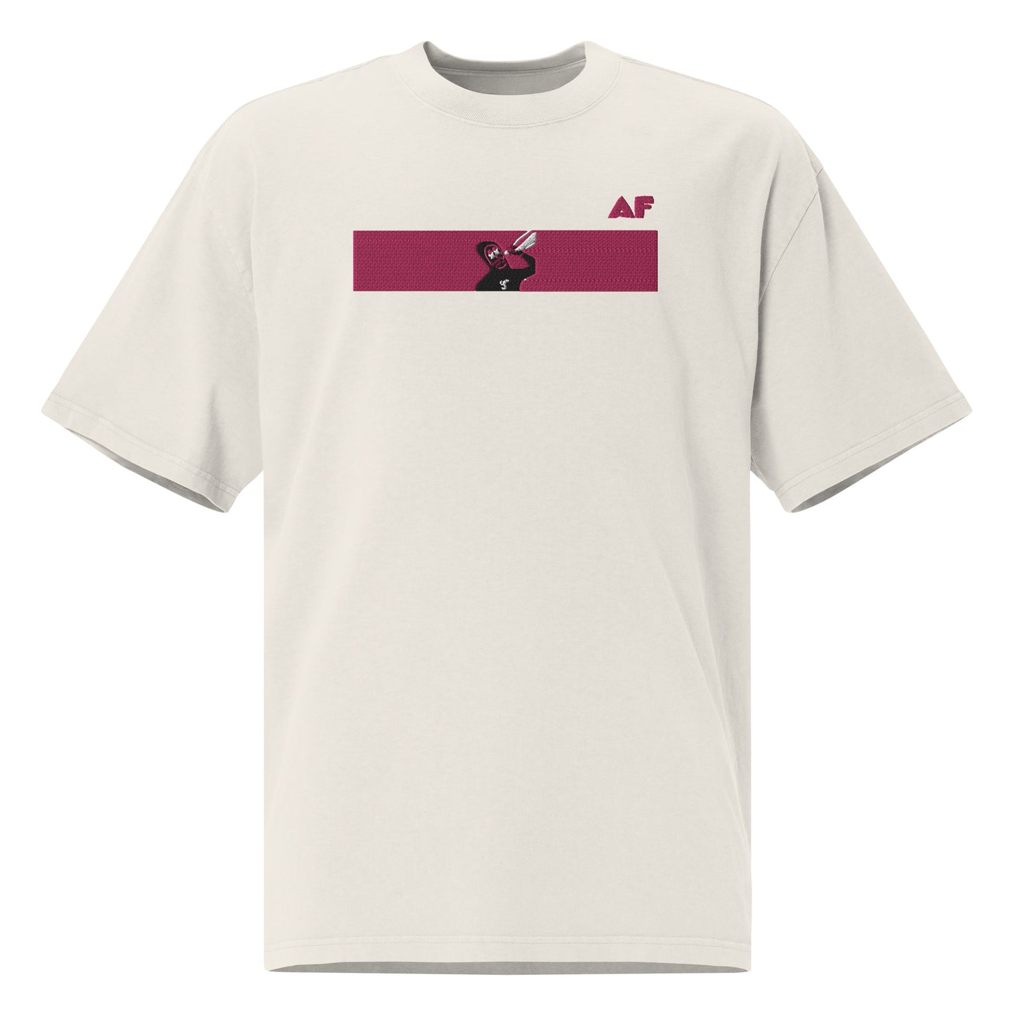 Oversized faded t-shirt feat. rektguy #889 (extra large embroidery)