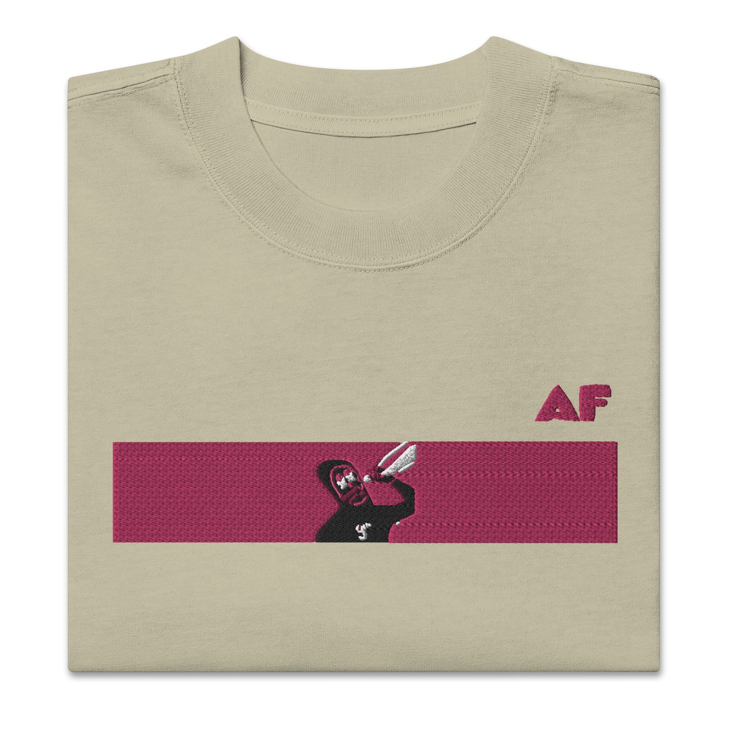 Oversized faded t-shirt feat. rektguy #889 (extra large embroidery)