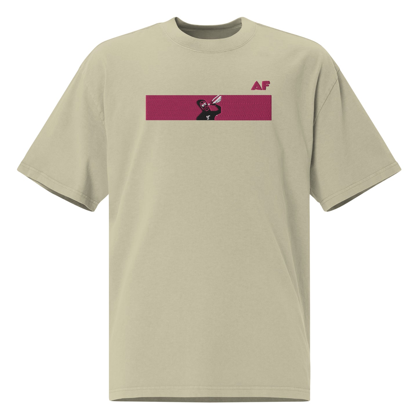 Oversized faded t-shirt feat. rektguy #889 (extra large embroidery)