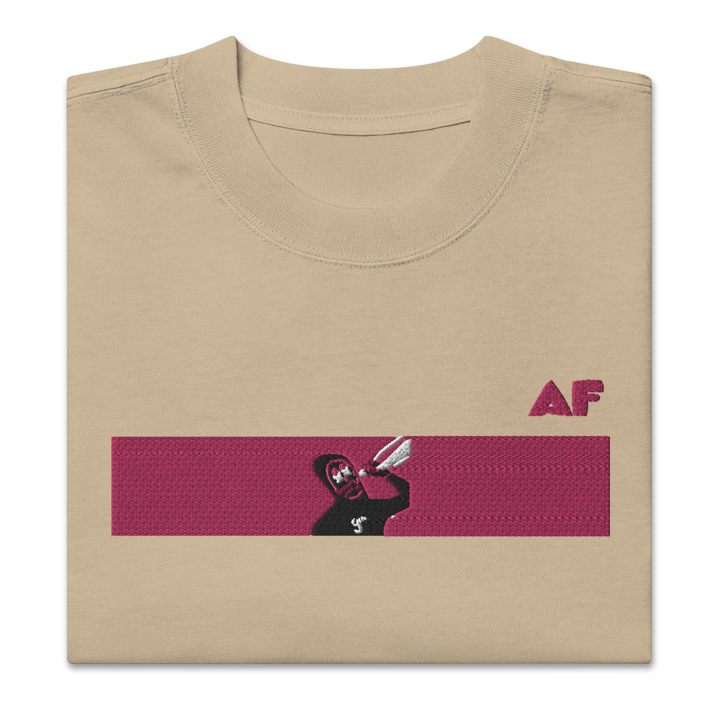 Oversized faded t-shirt feat. rektguy #889 (extra large embroidery)