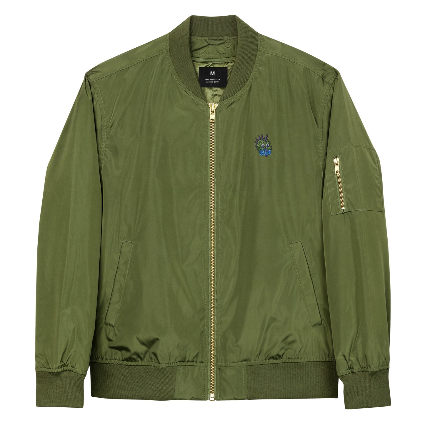 Premium recycled bomber jacket feat Toxic Skulls Club #7803 (embroidered)