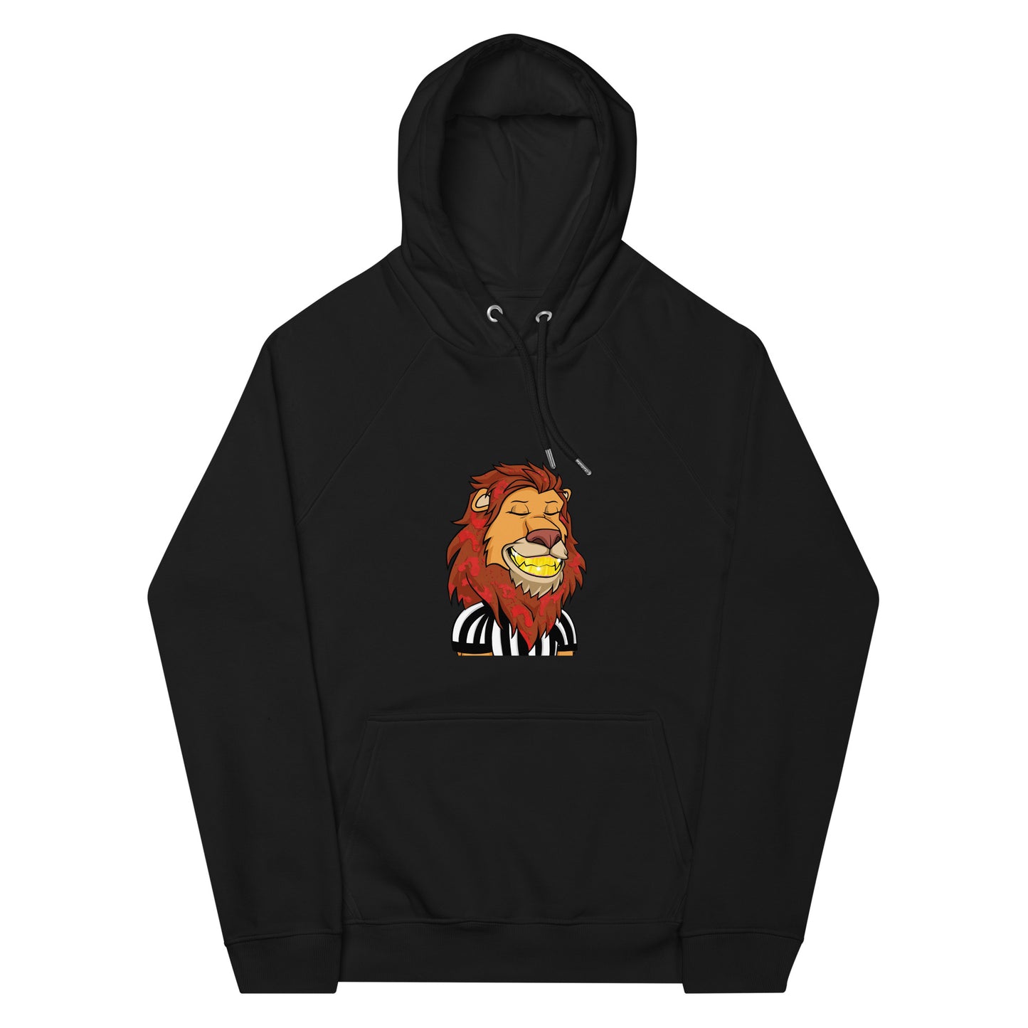 Unisex eco raglan hoodie feat Lazy Lion #1840