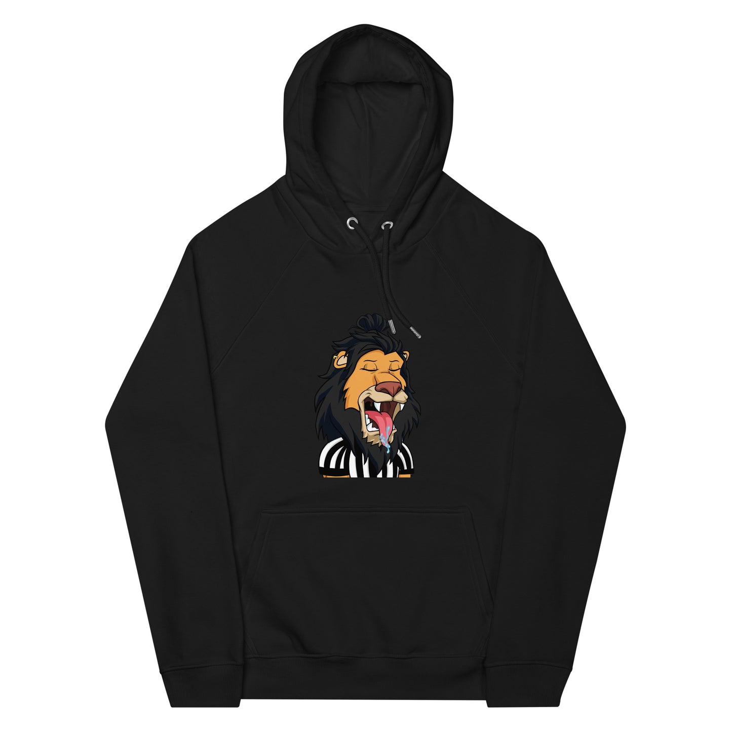Unisex eco raglan hoodie feat Lazy Lion #9948