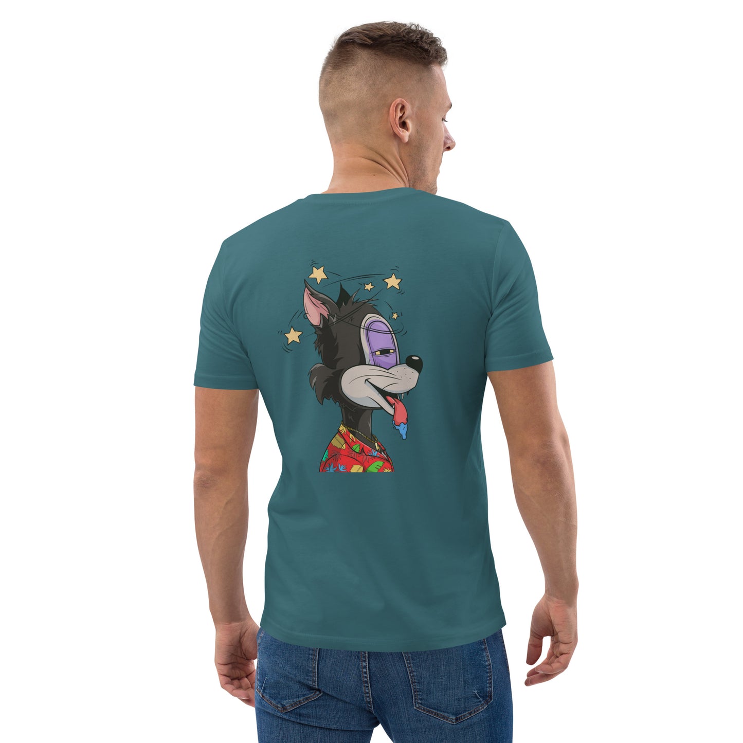 Unisex organic cotton t-shirt feat. TONY TOONZ (front embroidered + rear print)