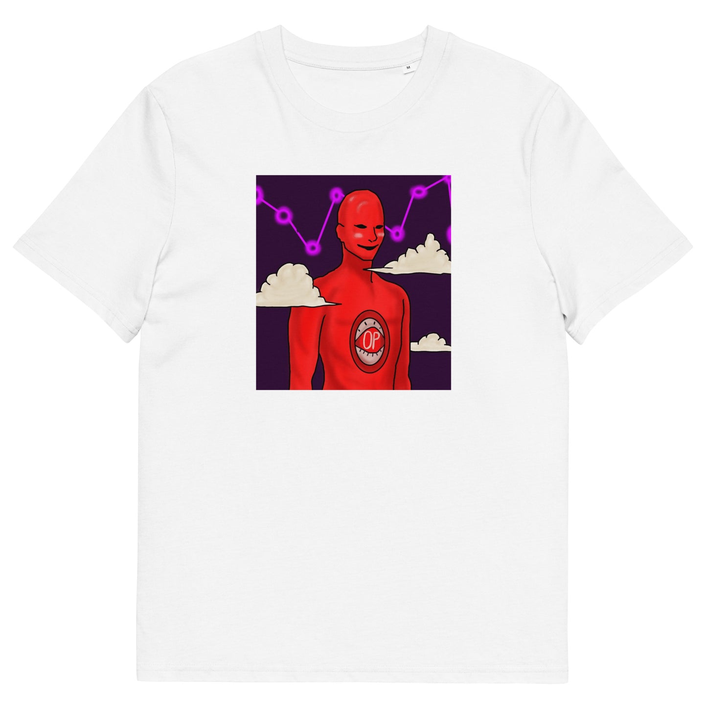 Unisex organic cotton t-shirt feat. Binji as a morph by Mayowa