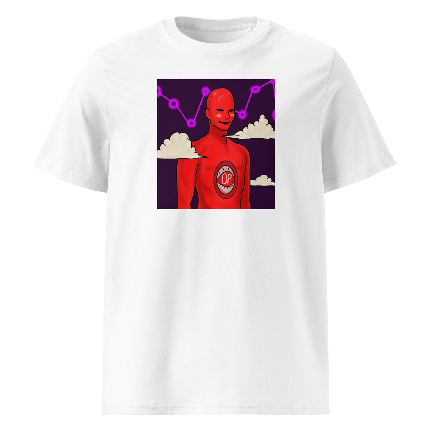 Unisex organic cotton t-shirt feat. Binji as a morph by Mayowa