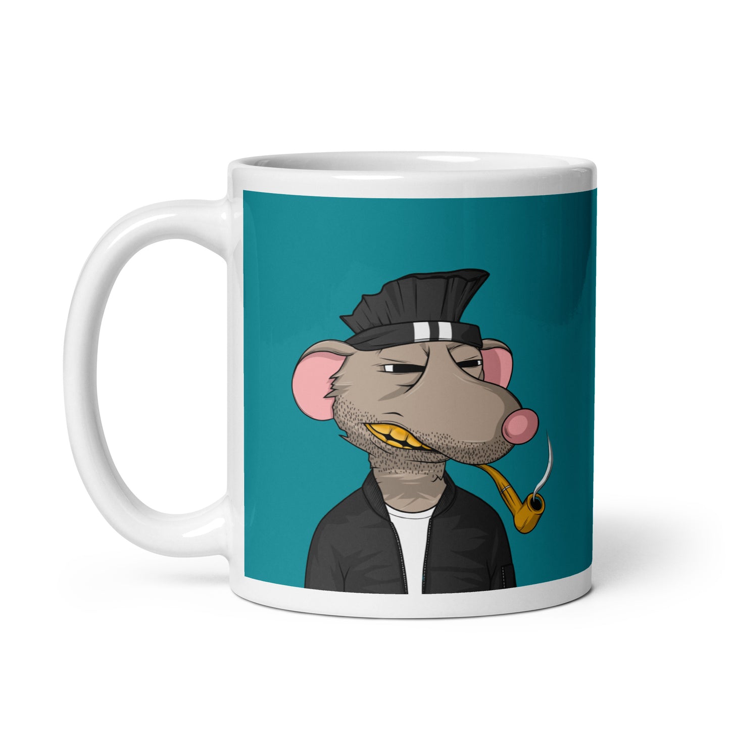 White glossy mug feat Fat Rat #3320
