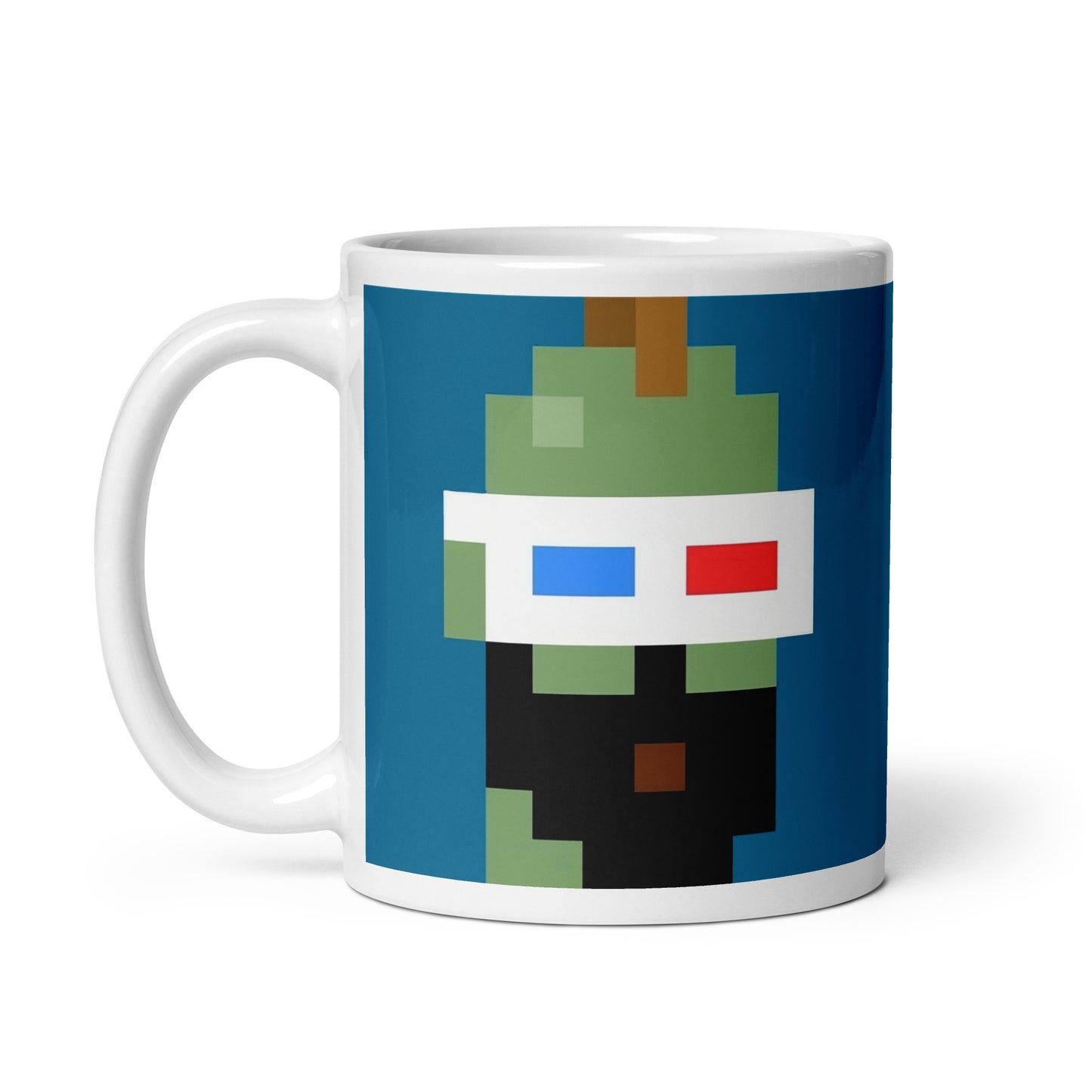 White glossy mug feat. inceptionally PFP - Farcaster