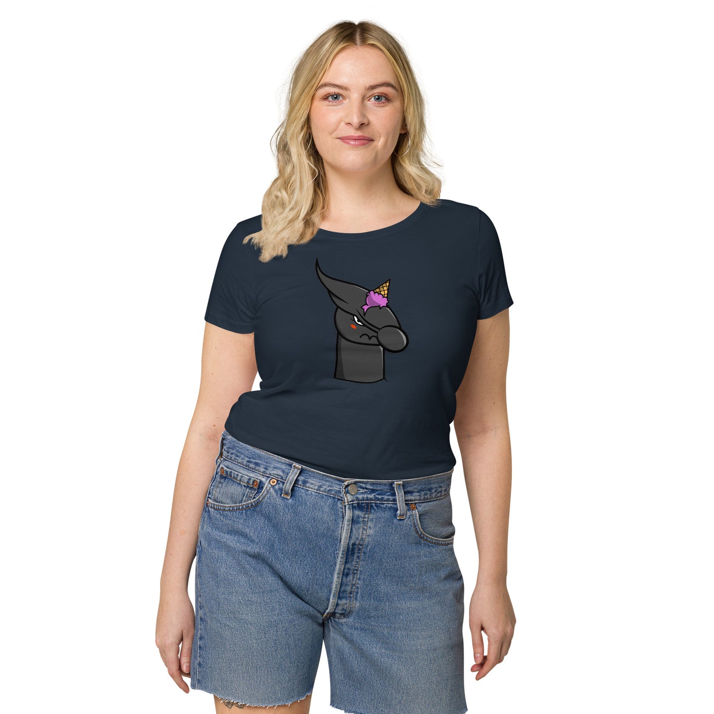 Women’s basic organic t-shirt feat UNICORN #333D