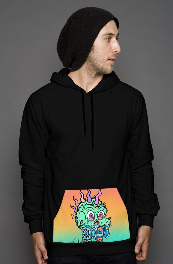 pullover hoody with kangaroo pocket feat Toxic Skulls Club #7803