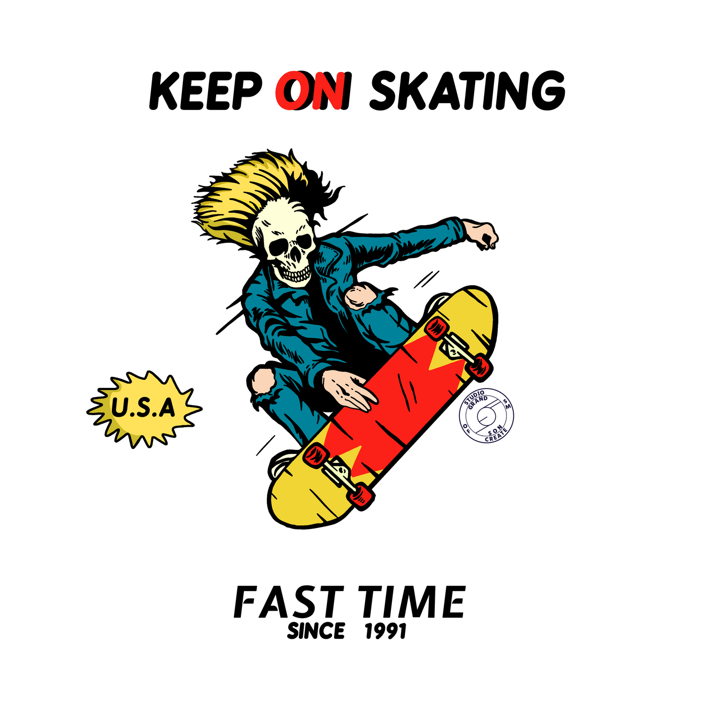Keep on skating by Grandsonofsams - T-Shirt