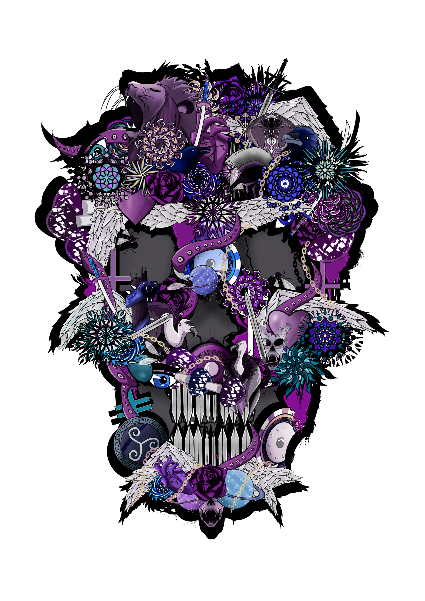 Skull Phantom by Phantom illustrations - ALL OVER T-shirt