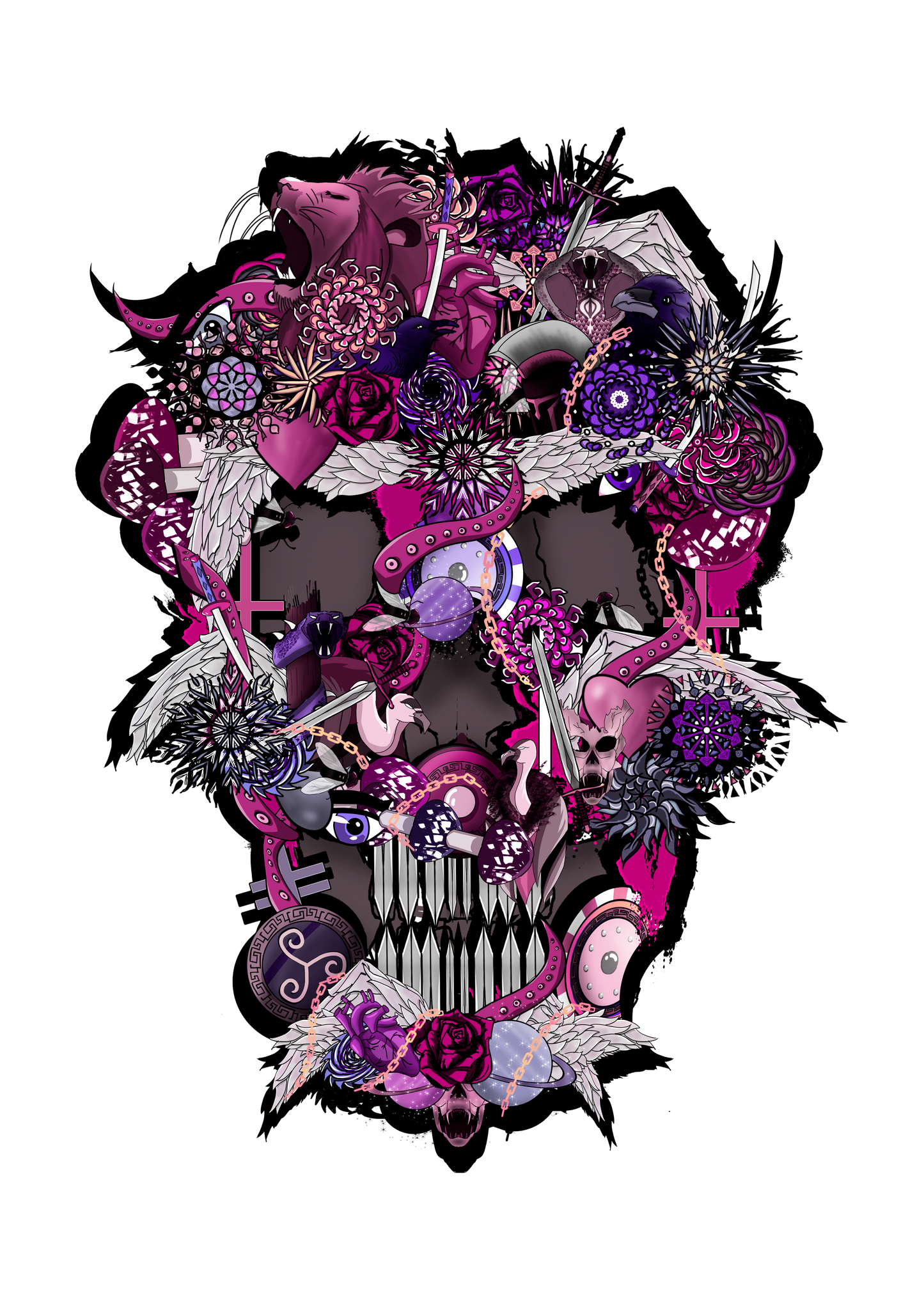 Skull Phantom by Phantom illustrations - ALL OVER T-shirt