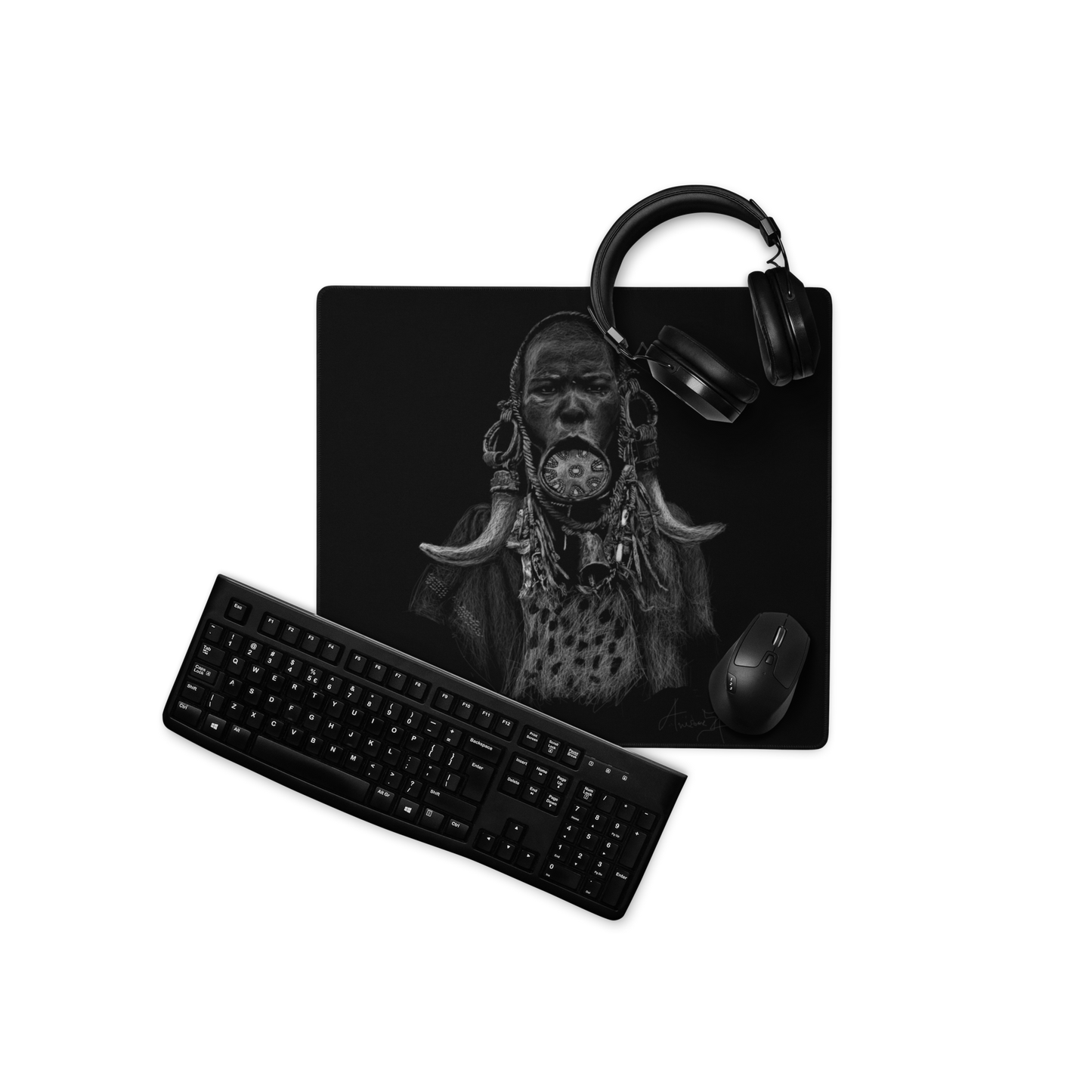African Beauty by Samuel Friday - Gaming mouse pad