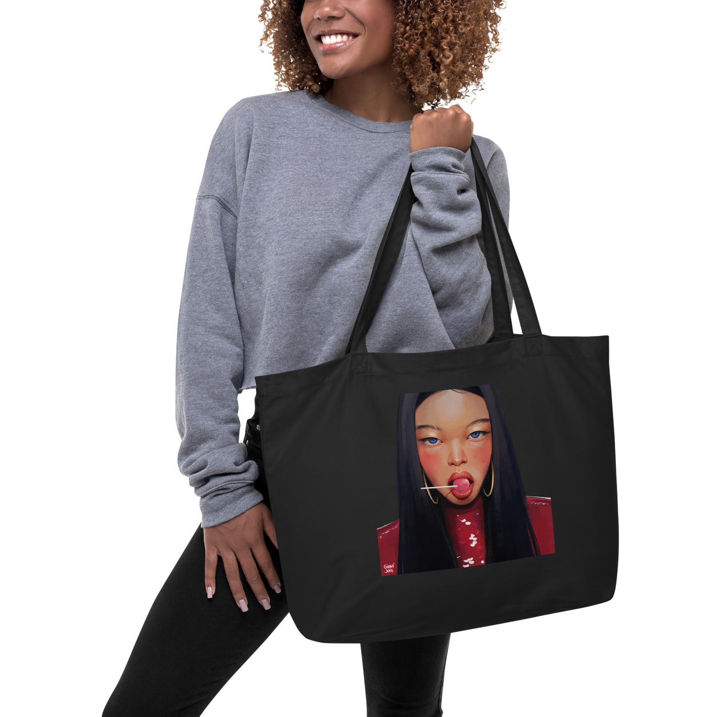 Lollipop by Ginnijoie - Large organic tote bag