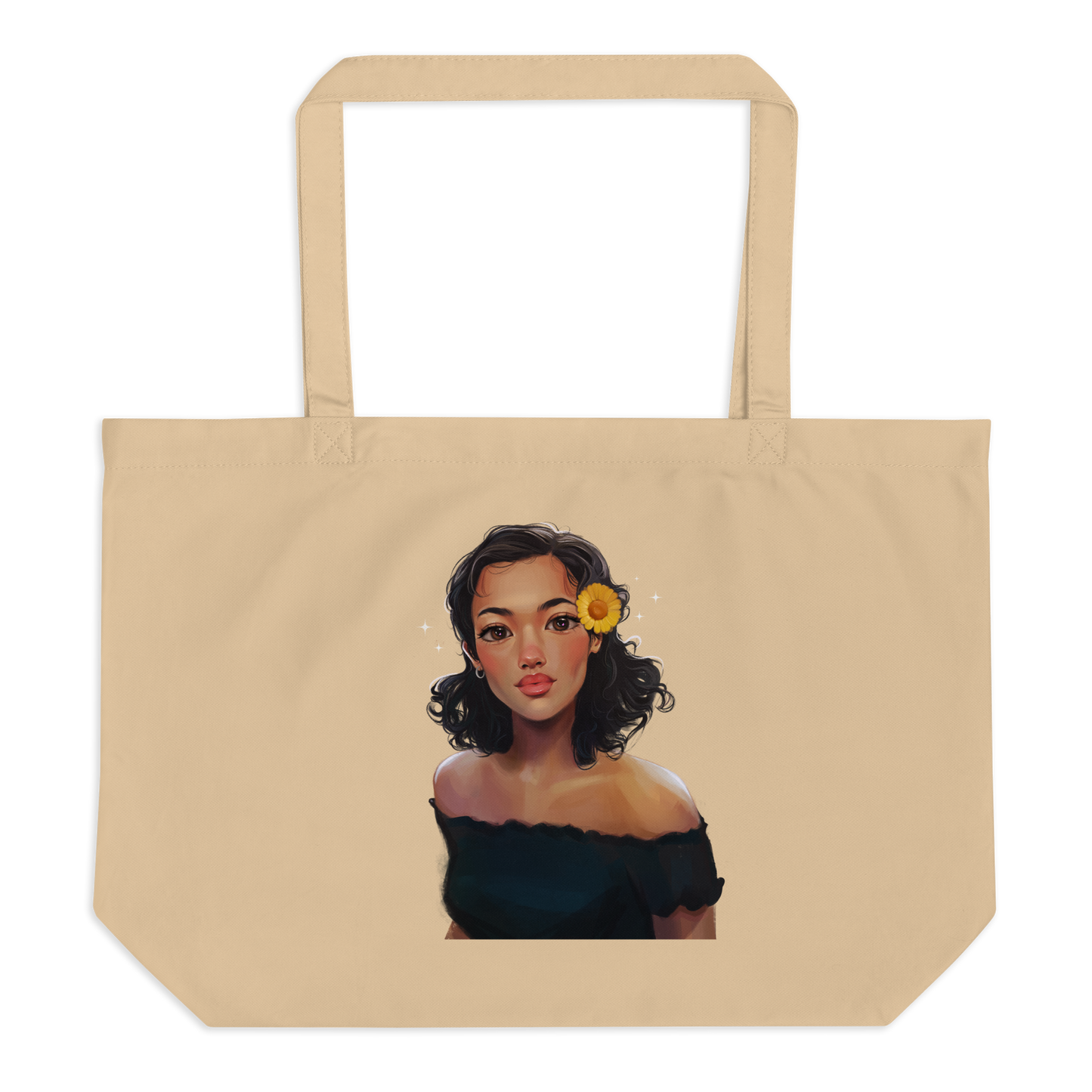 Sunflower by Ginnijoie - Large organic tote bag