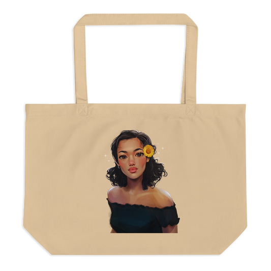 Sunflower by Ginnijoie - Large organic tote bag