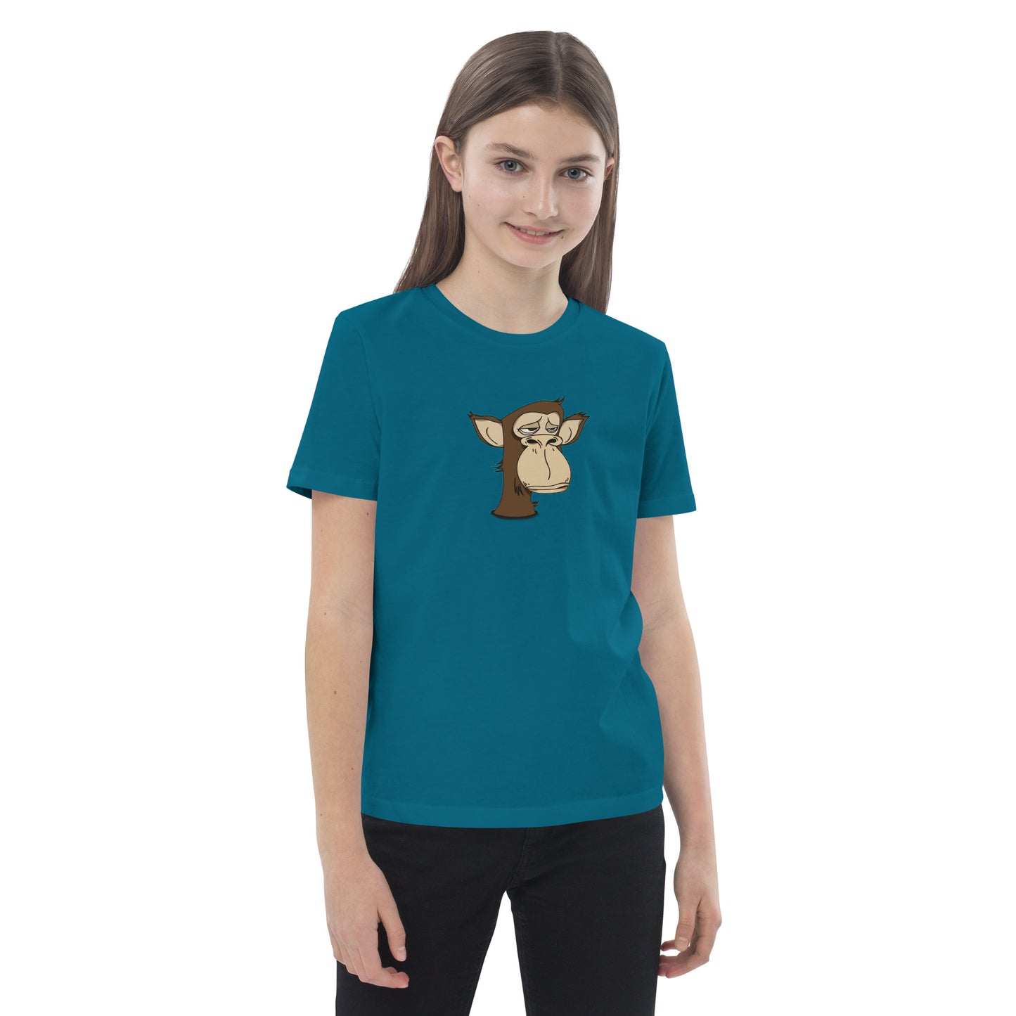 Organic cotton kids t-shirt feat Polygon Ape YC #6437