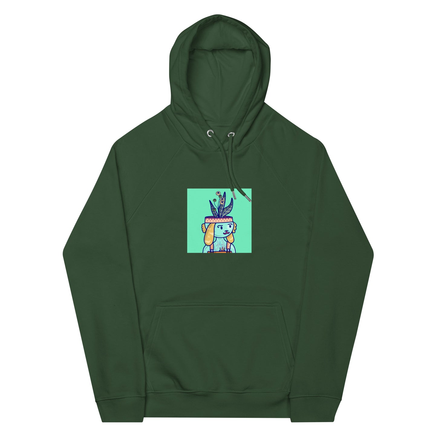 Unisex eco raglan hoodie feat. NFT Daturians #1301
