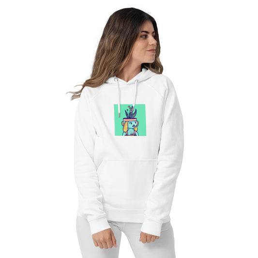 Unisex eco raglan hoodie feat. NFT Daturians #1301