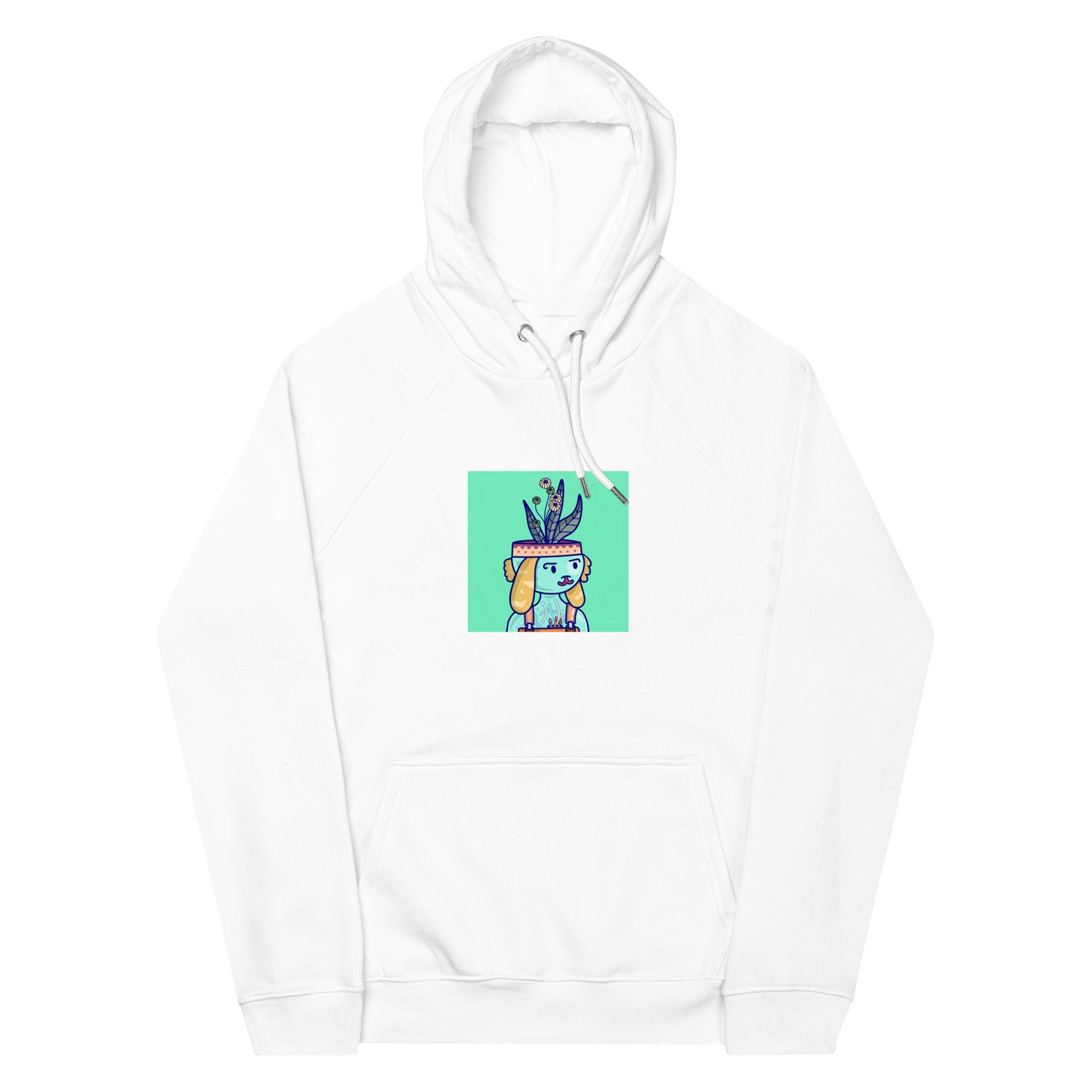 Unisex eco raglan hoodie feat. NFT Daturians #1301