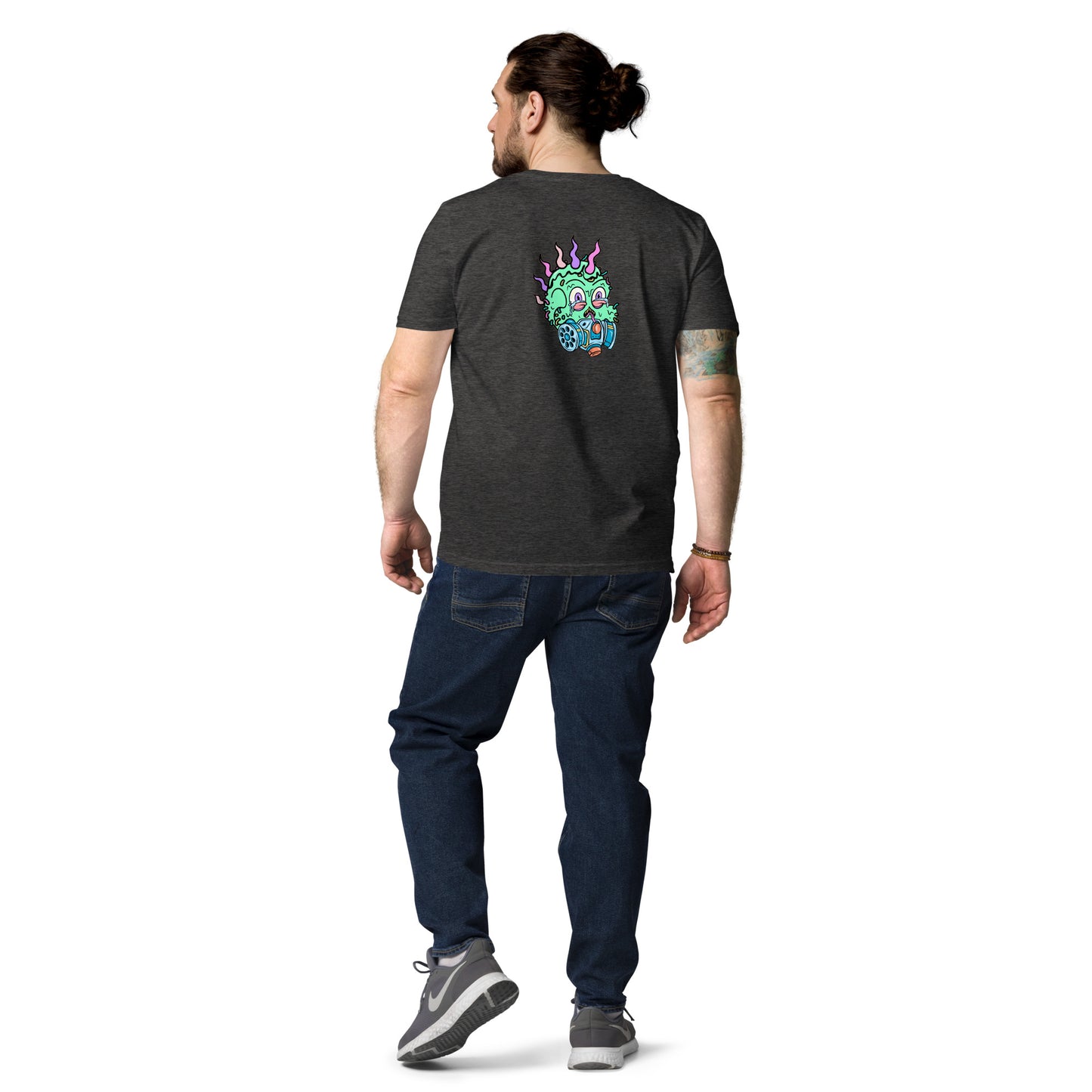 Unisex organic cotton t-shirt REAR PRINT + FRONT LOGO feat Toxic Skulls Club #7803