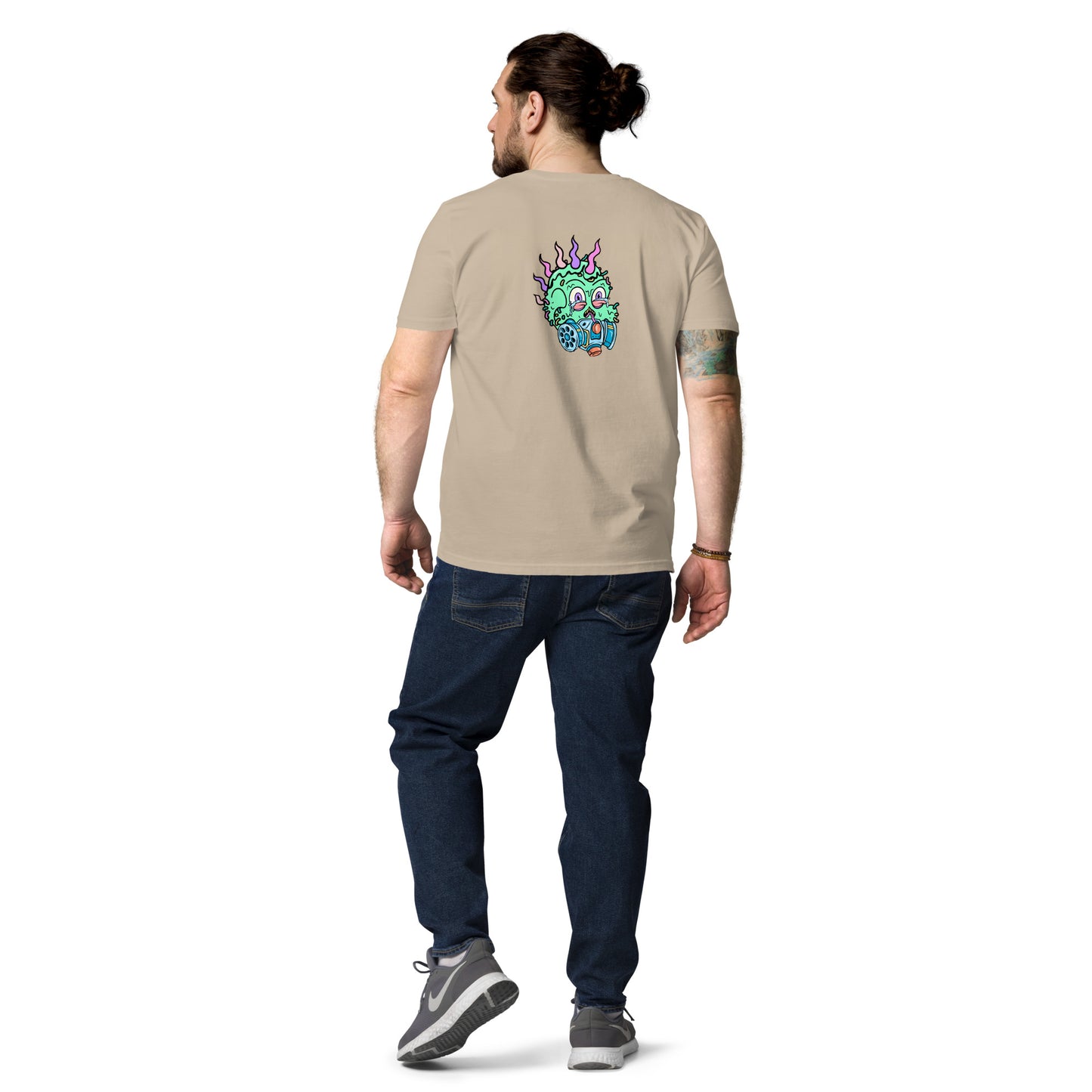 Unisex organic cotton t-shirt REAR PRINT + FRONT LOGO feat Toxic Skulls Club #7803