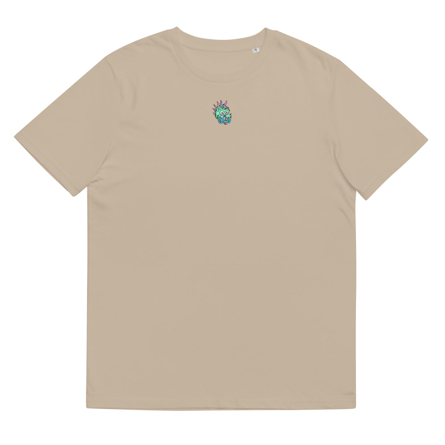 Unisex organic cotton t-shirt REAR PRINT + FRONT LOGO feat Toxic Skulls Club #7803
