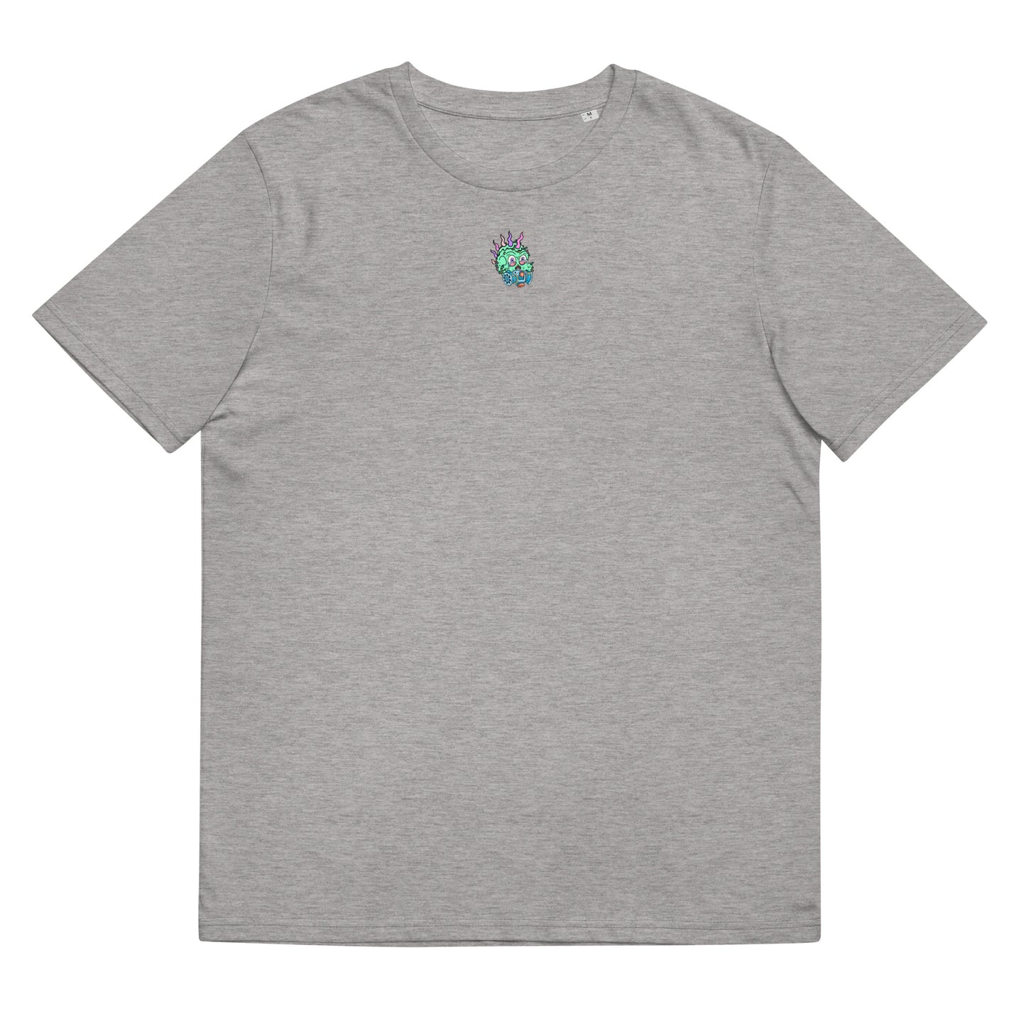 Unisex organic cotton t-shirt REAR PRINT + FRONT LOGO feat Toxic Skulls Club #7803