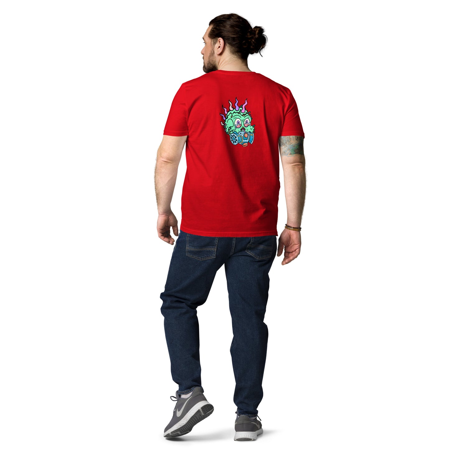 Unisex organic cotton t-shirt REAR PRINT + FRONT LOGO feat Toxic Skulls Club #7803
