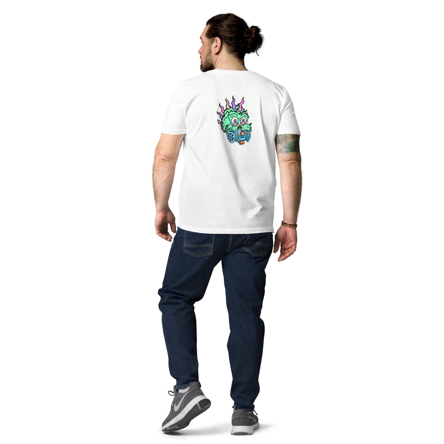 Unisex organic cotton t-shirt REAR PRINT + FRONT LOGO feat Toxic Skulls Club #7803
