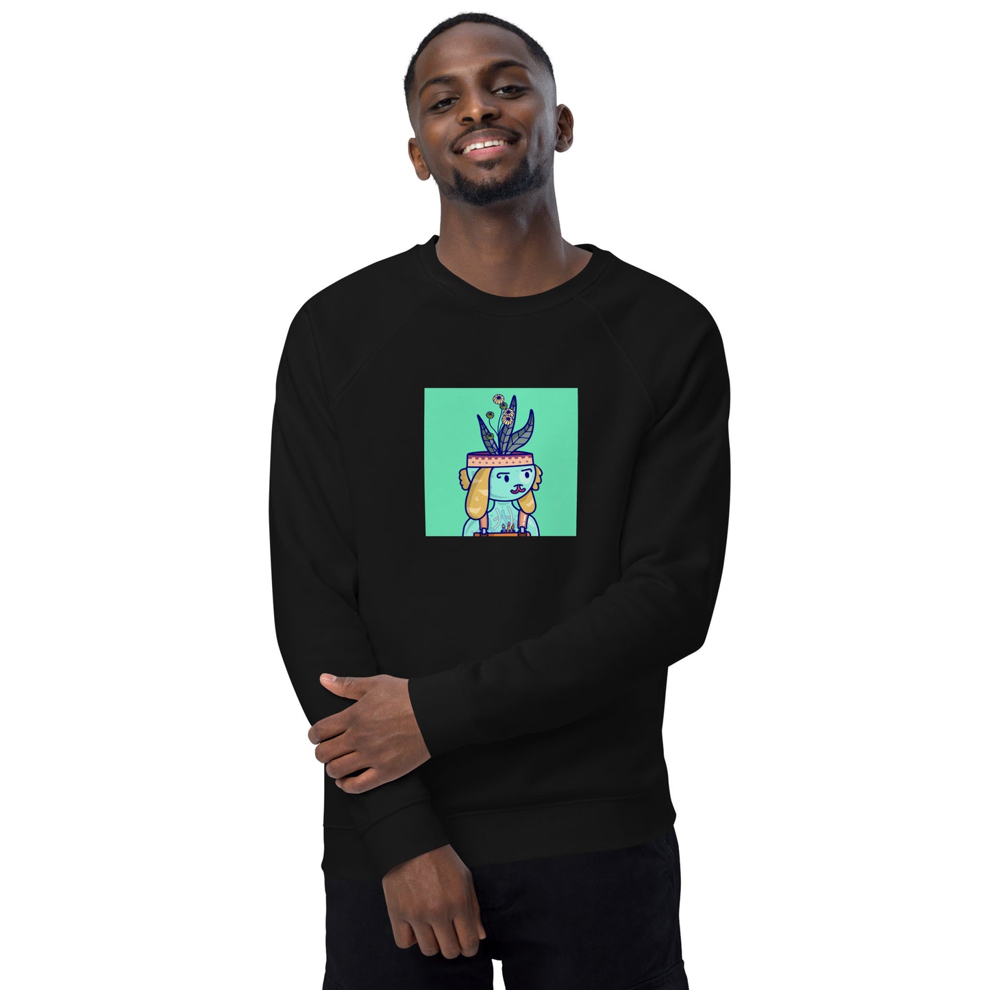Unisex organic raglan sweatshirt feat. NFT Daturians #1301
