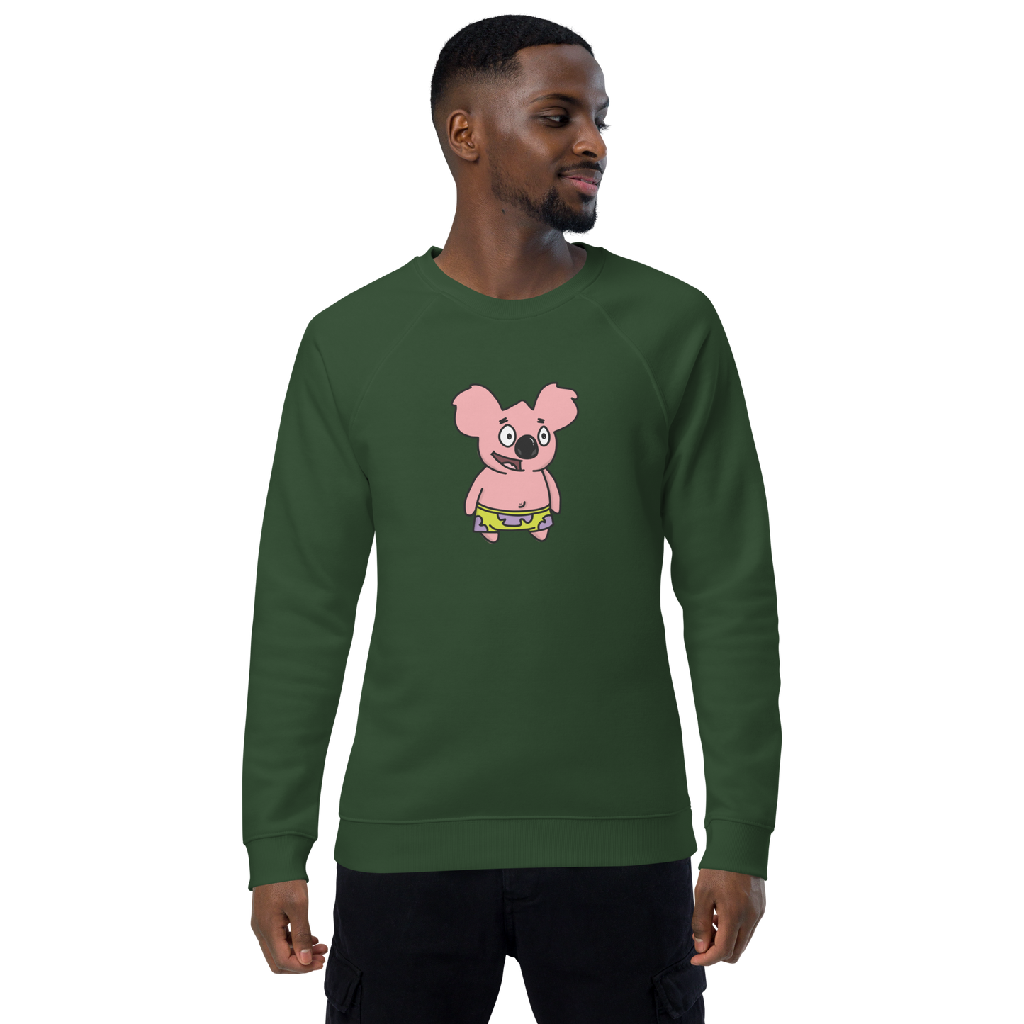 feat K-Dude Club - Unisex organic raglan sweatshirt