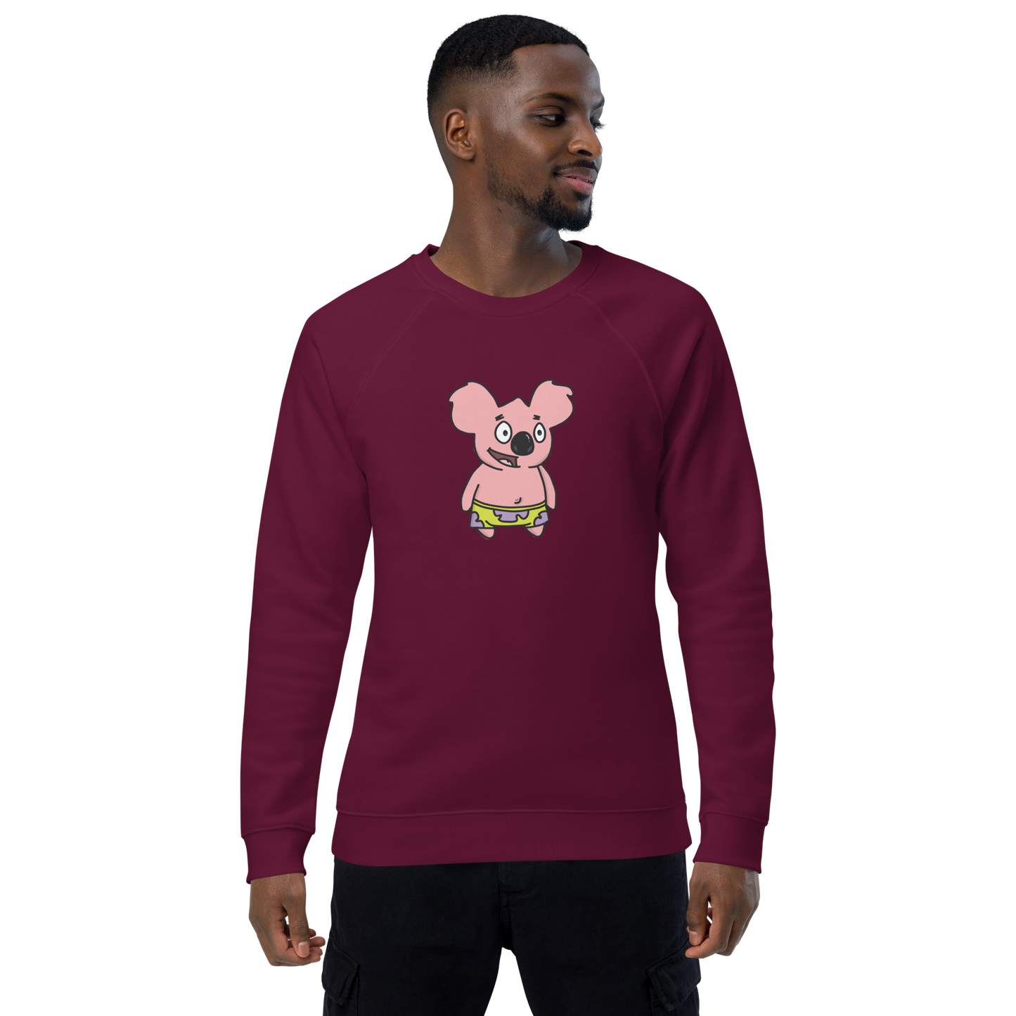 feat K-Dude Club - Unisex organic raglan sweatshirt