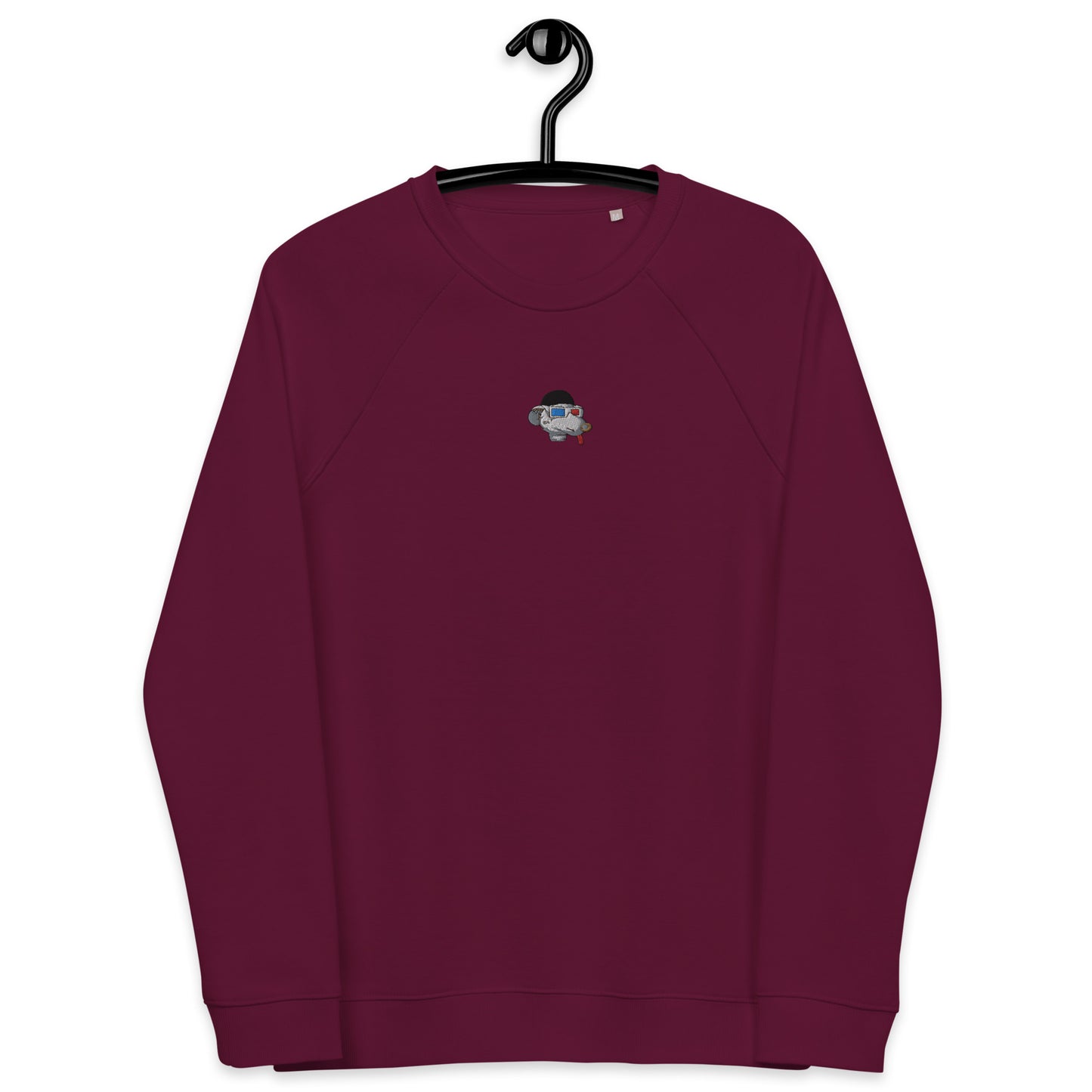 Unisex organic raglan sweatshirt with embroidered front logo feat Fat Rat #6058