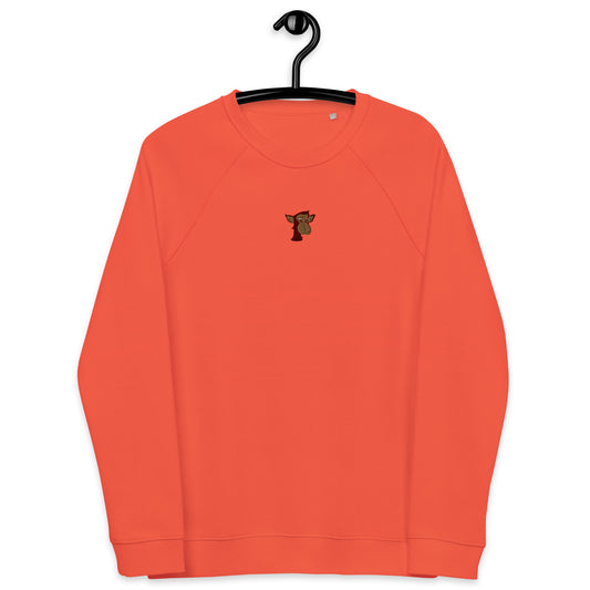 Unisex organic raglan sweatshirt with front embroidered logo feat Polygon Ape YC #6437