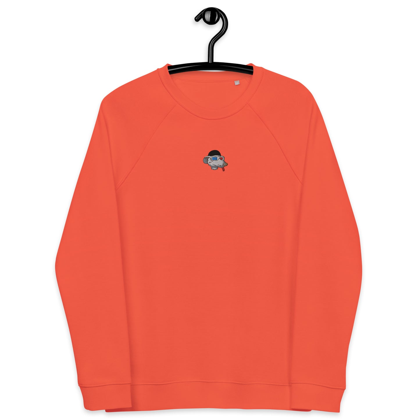 Unisex organic raglan sweatshirt with embroidered front logo feat Fat Rat #6058