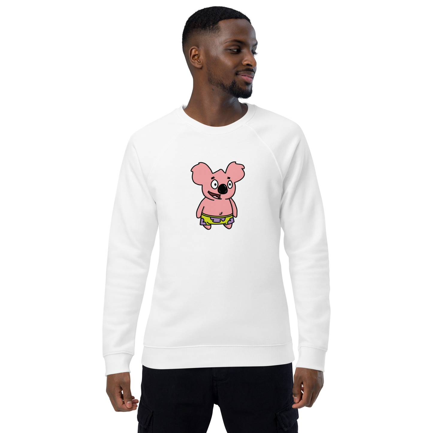 feat K-Dude Club - Unisex organic raglan sweatshirt
