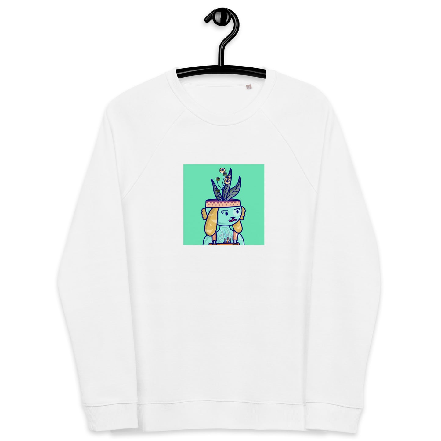 Unisex organic raglan sweatshirt feat. NFT Daturians #1301