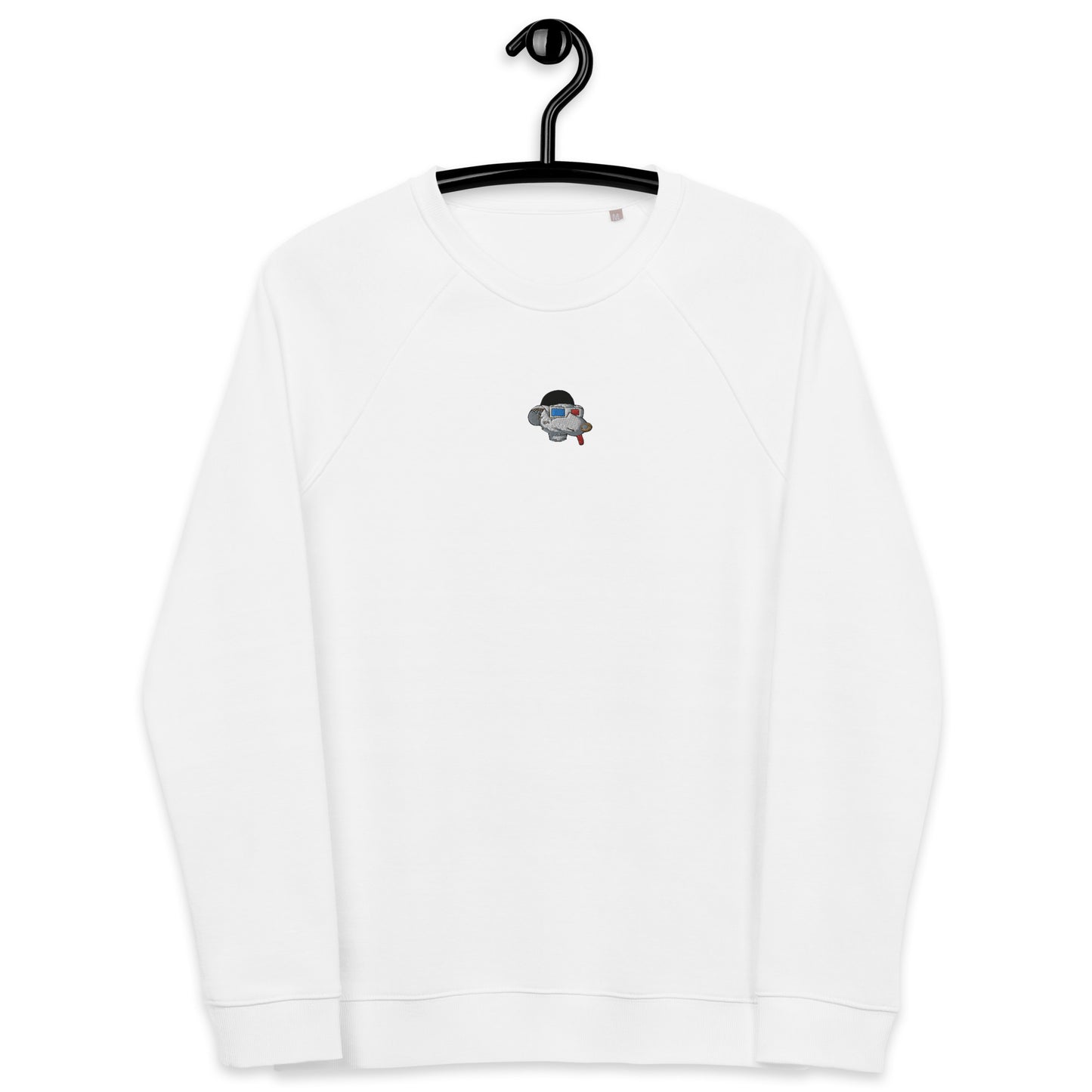Unisex organic raglan sweatshirt with embroidered front logo feat Fat Rat #6058