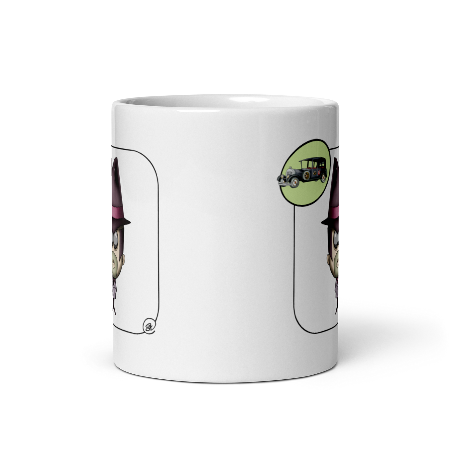 feat SK - White glossy mug