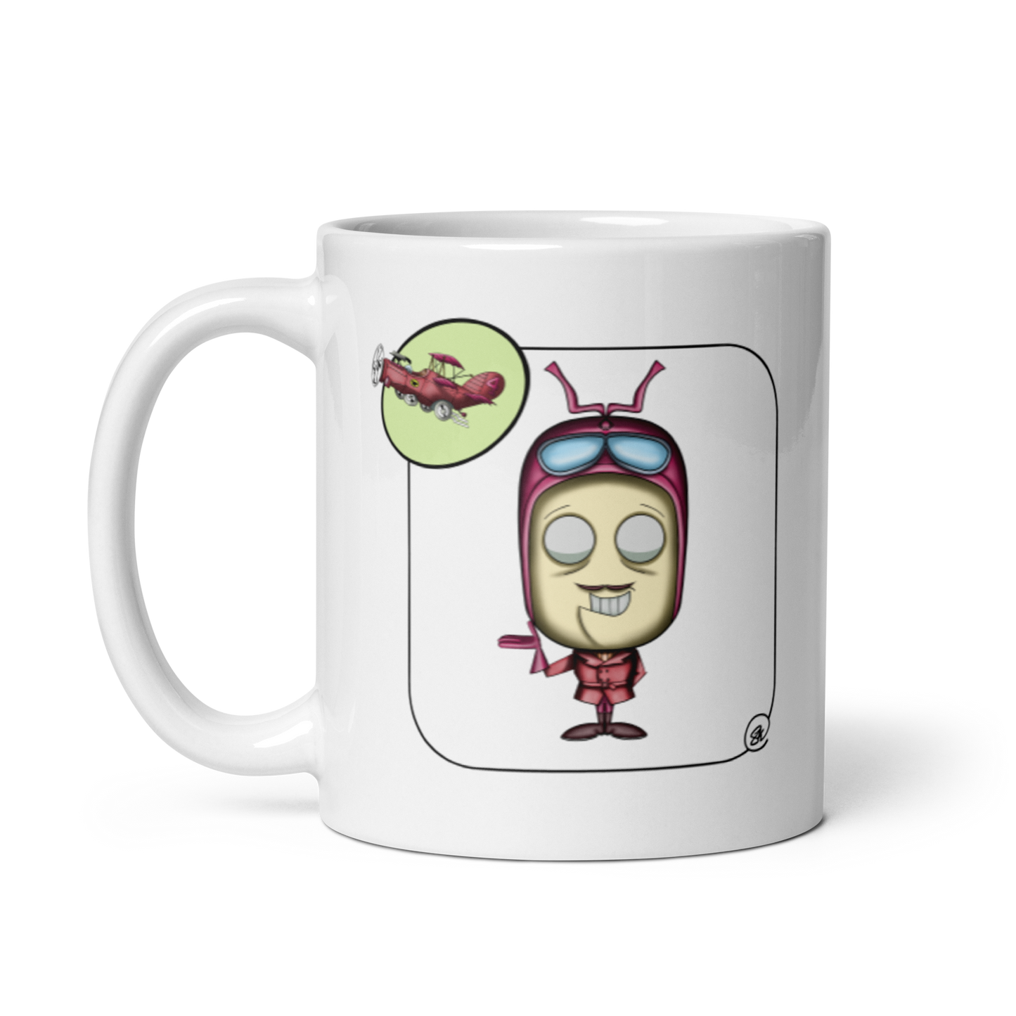 feat SK - White glossy mug