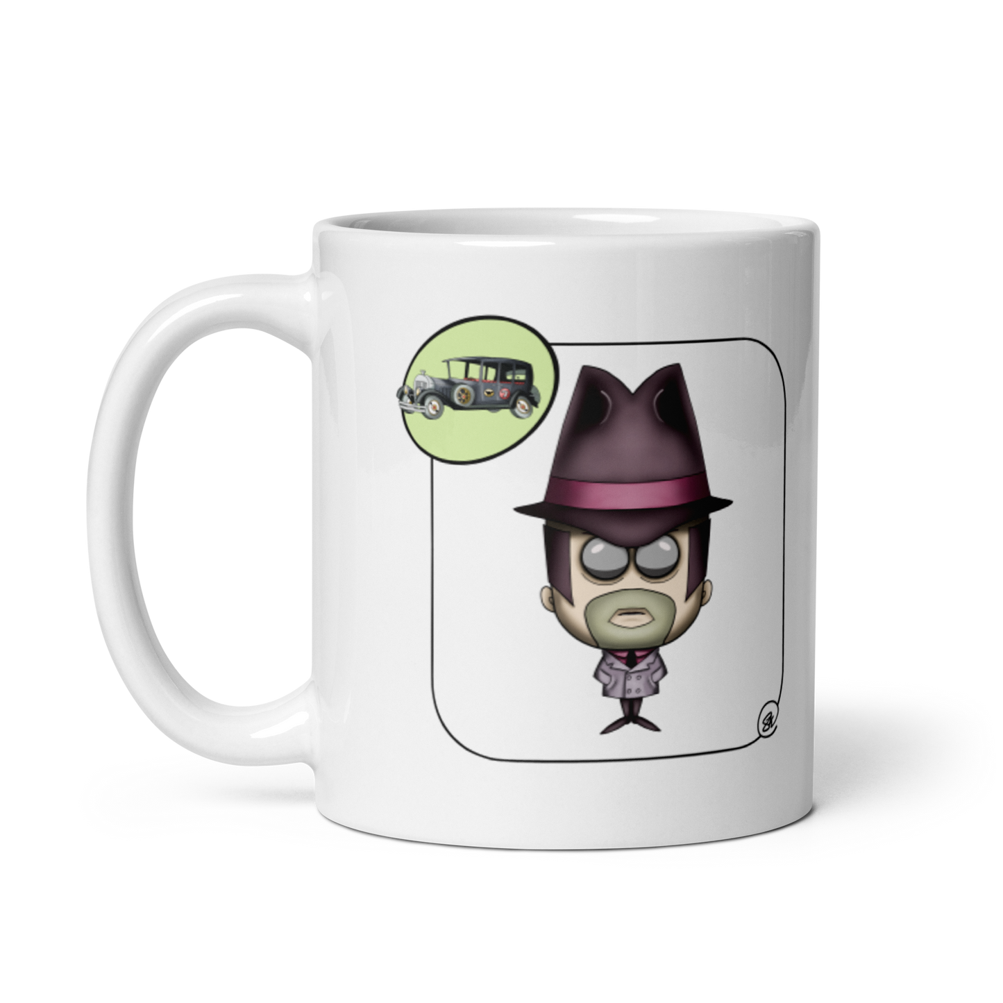 feat SK - White glossy mug