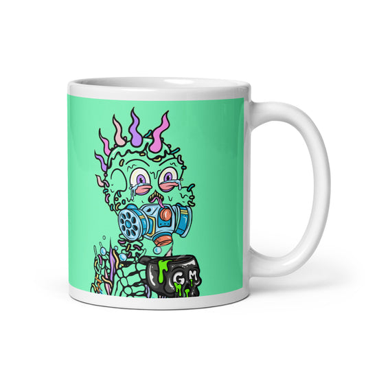 White glossy mug feat Toxic Skulls Club #7803 GM