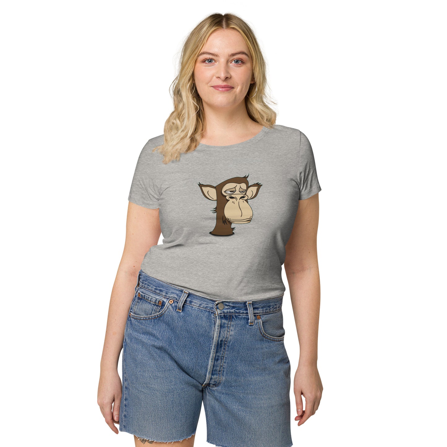 Women’s basic organic t-shirt feat Polygon Ape YC #6437